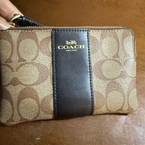Coach Gold and Black Wristlet